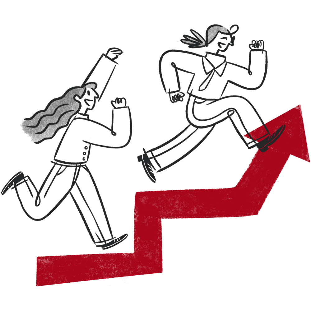 Lead, Link, Launch Graphic