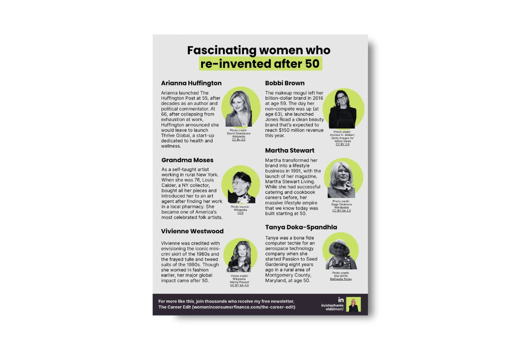 Fascinating Women Who Reinvented After 50
