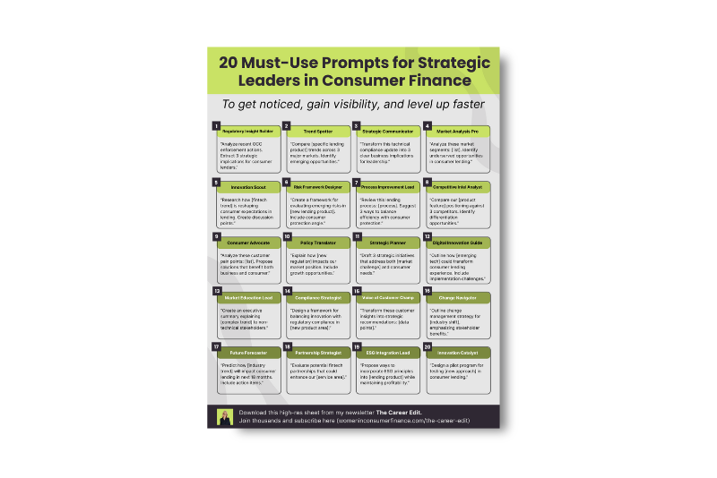 Must-Use Prompts for Strategic Leaders in Consumer Finance